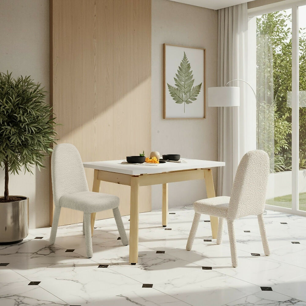 Silla de Comedor Mollen 51x58x87 Tela Beige