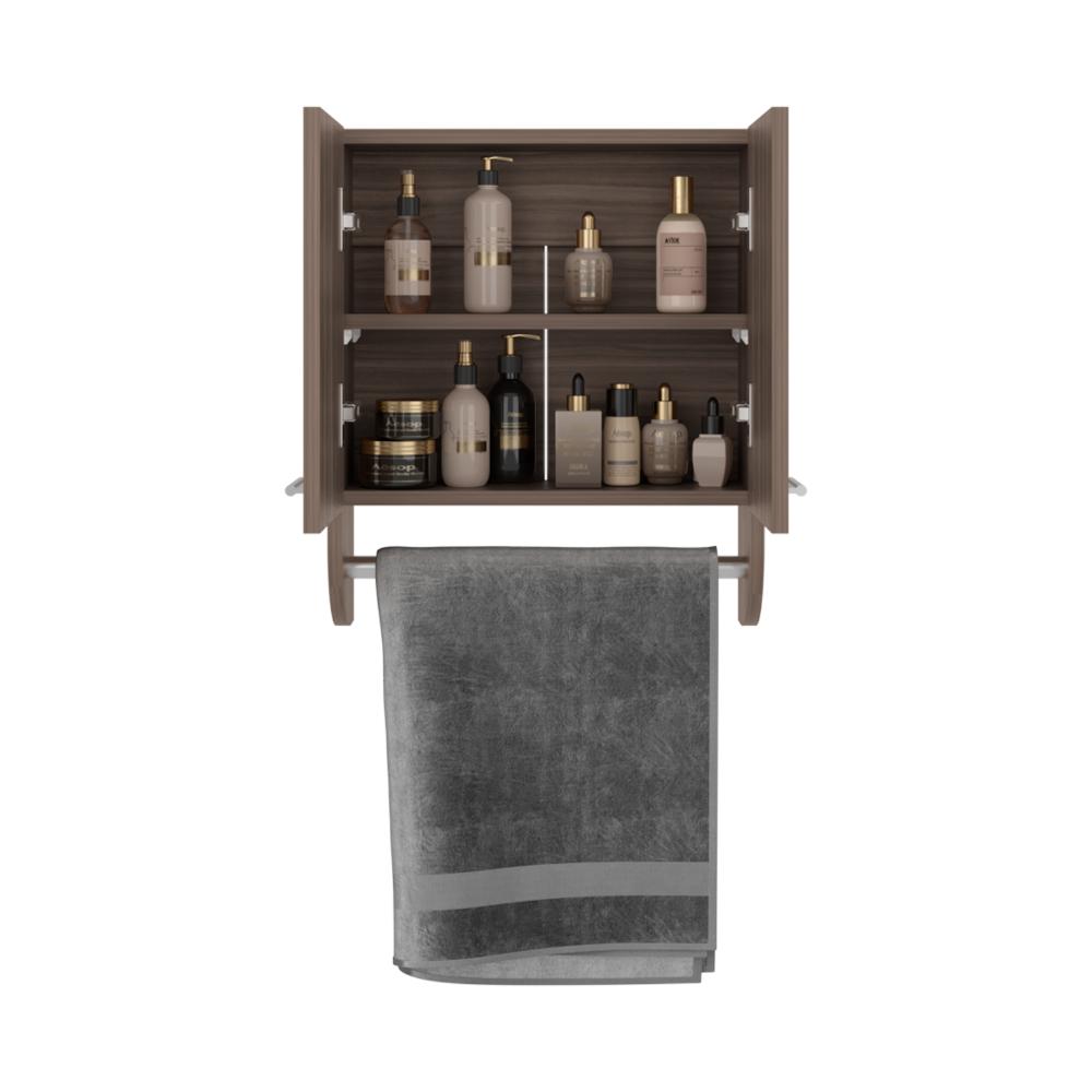 Gabinete de Baño Lupek, Avellana, con Tubo y Manija Metálicas