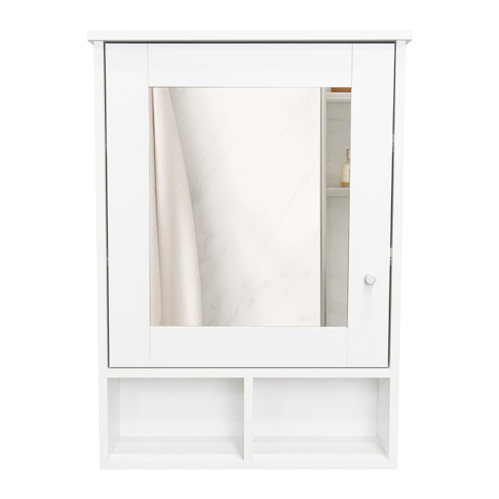 Gabinete de Baño Egeo, Blanco Duqueza, con Puerta Espejo y Tres Entrepaños para Ubicar Objetos ZF