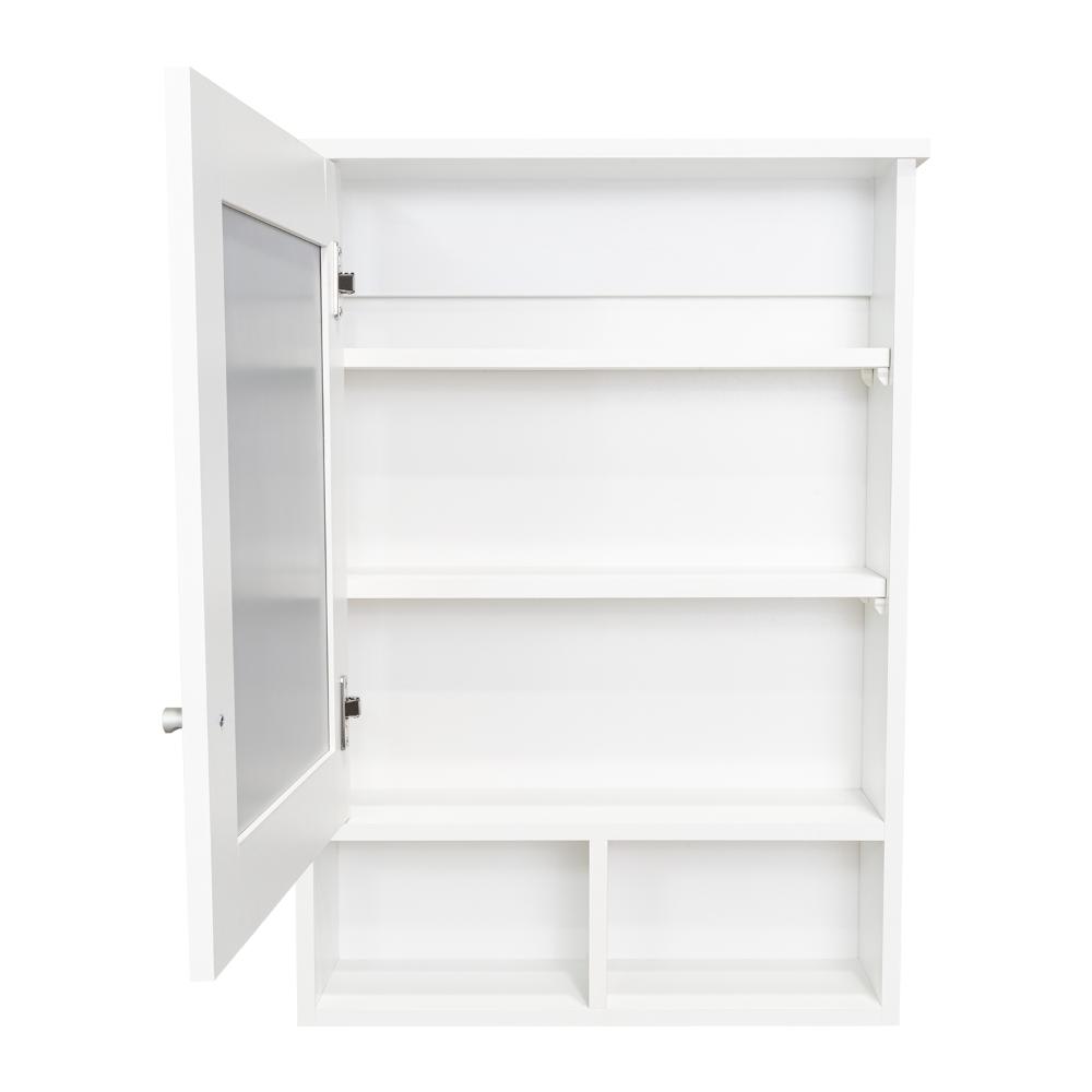 Gabinete de Baño Egeo, Blanco Duqueza, con Puerta Espejo y Tres Entrepaños para Ubicar Objetos ZF