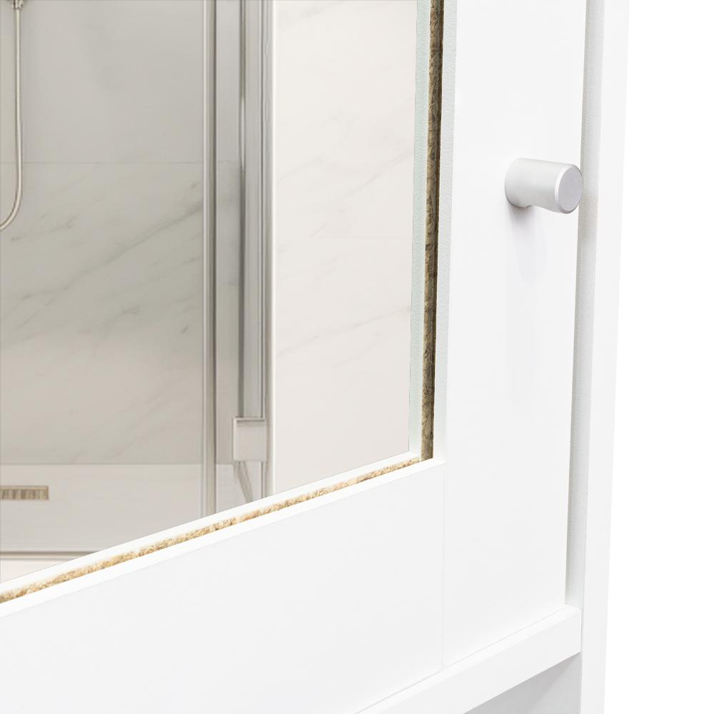 Gabinete de Baño Egeo, Blanco Duqueza, con Puerta Espejo y Tres Entrepaños para Ubicar Objetos ZF