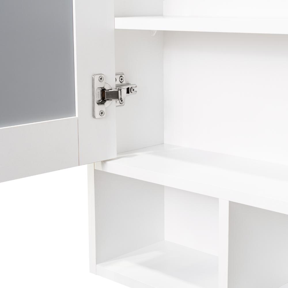 Gabinete de Baño Egeo, Blanco Duqueza, con Puerta Espejo y Tres Entrepaños para Ubicar Objetos ZF