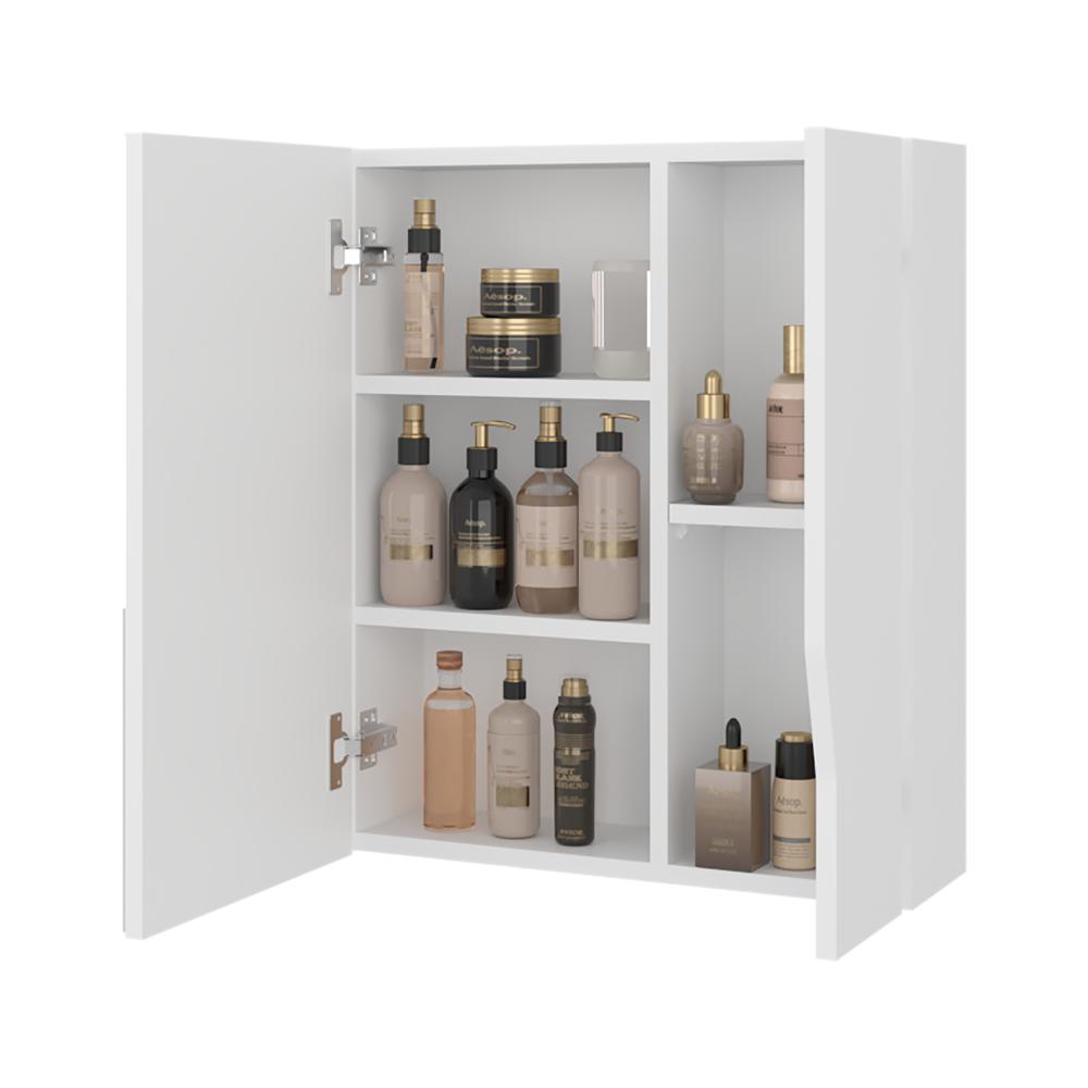 Gabinete de Baño Tuina, Blanco, Con espejo y con espacio para guardar objetos de aseo personales ZF