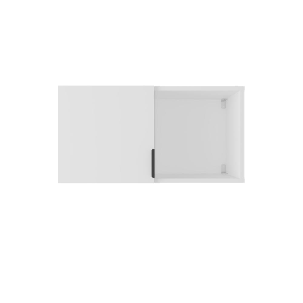 Gabinete de Baño Kase, Kronos Blanco, con una puerta abatible con manija metalica ZF