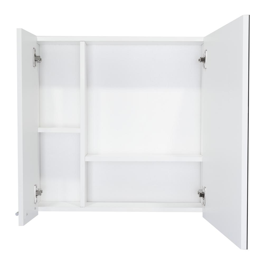 Gabinete de Baño Depp, Blanco, con Espejo Biselado de Buen Tamaño y Varios Entrepaños