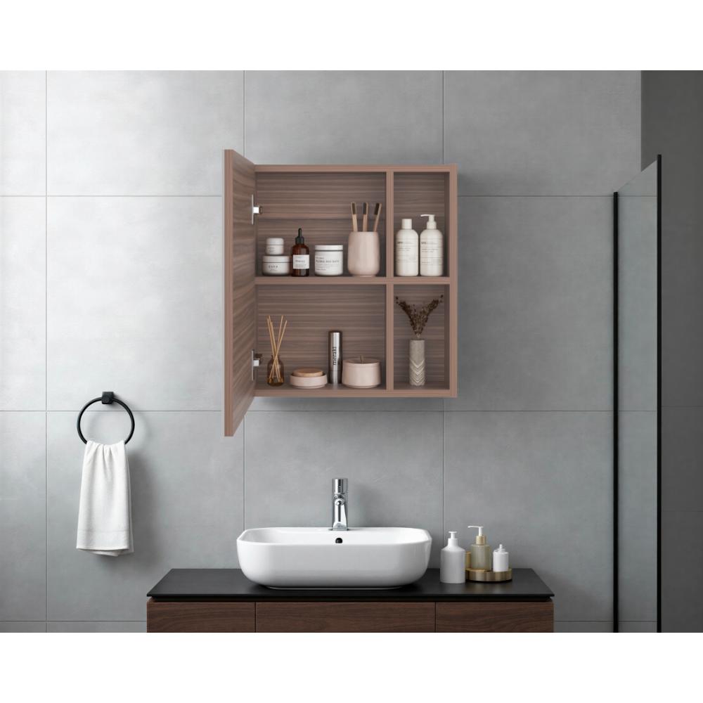 Gabinete de Baño Labell, Avellana, con Puerta Espejo y Entrepaños X2