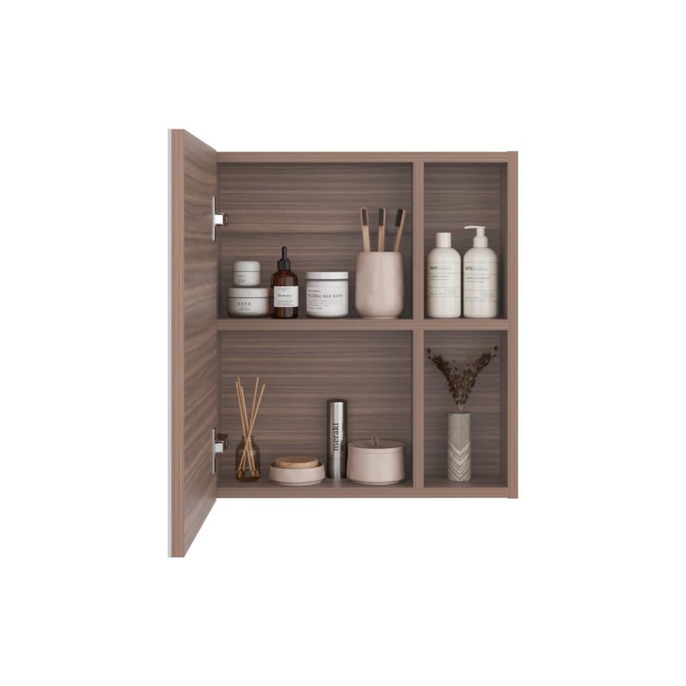 Gabinete de Baño Labell, Avellana, con Puerta Espejo y Entrepaños