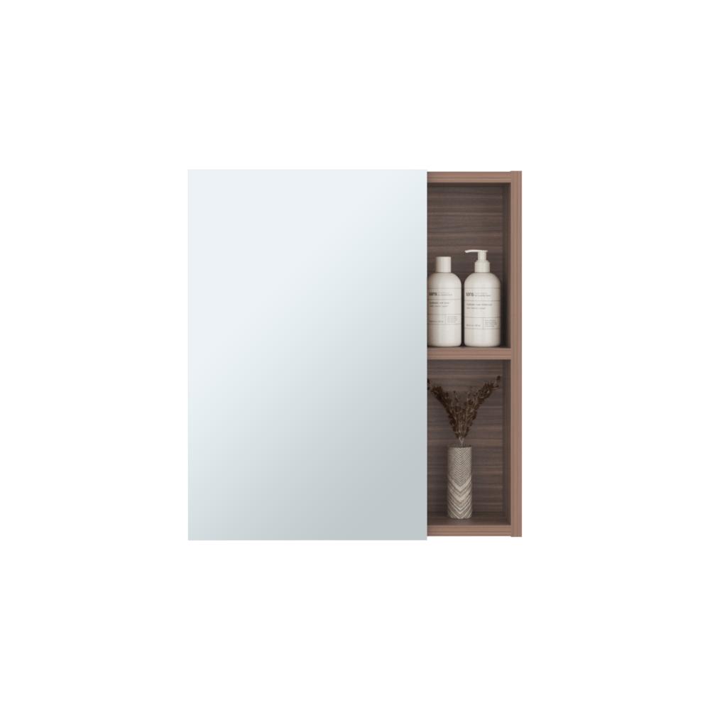 Gabinete de Baño Labell, Avellana, con Puerta Espejo y Entrepaños X2