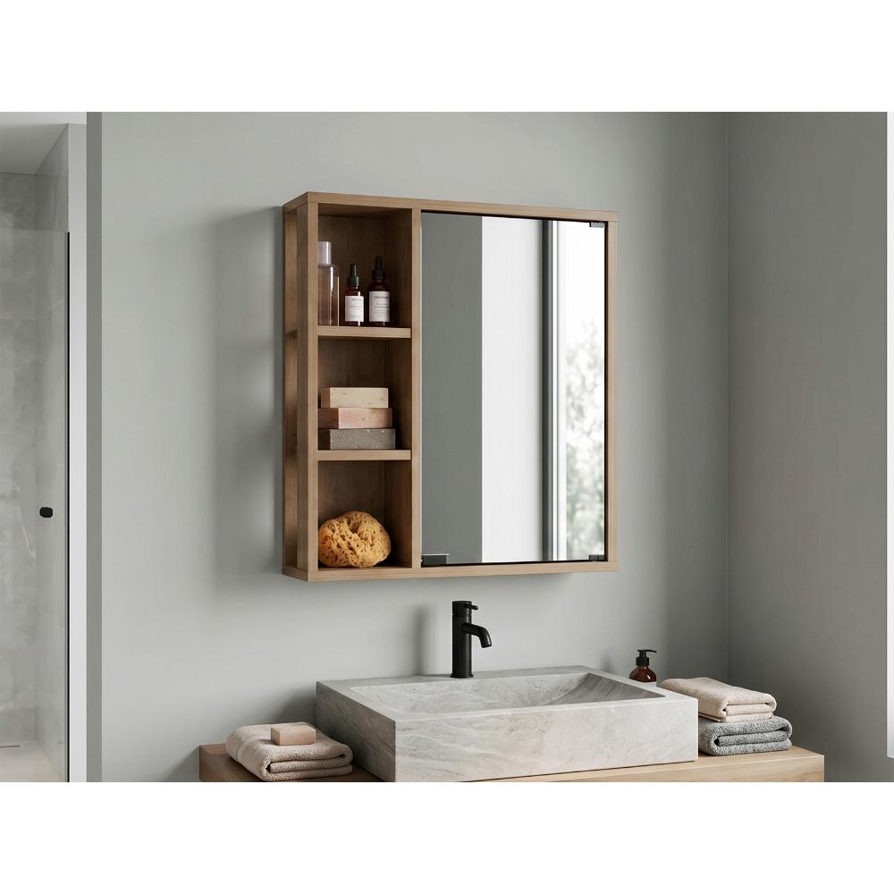 Gabinete de Baño Berkel, Fresno Europeo, con especio para guardar objetos de aseo personal ZF
