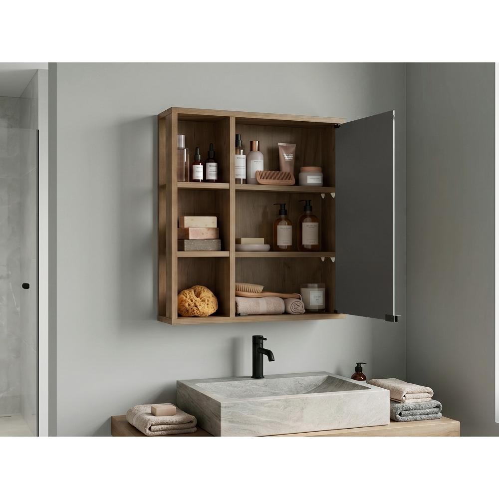 Gabinete de Baño Berkel, Fresno Europeo, con especio para guardar objetos de aseo personal ZF