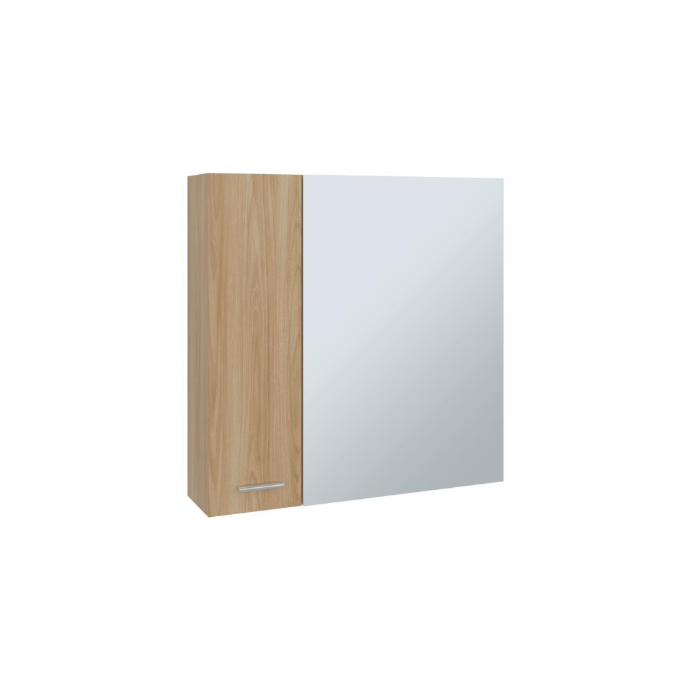 Set de 2 Gabinetes de Baño Apolis, Fresno Europeo, con Puerta Espejo y Dos Entrepaños para Ubicar Múltiples Objetos