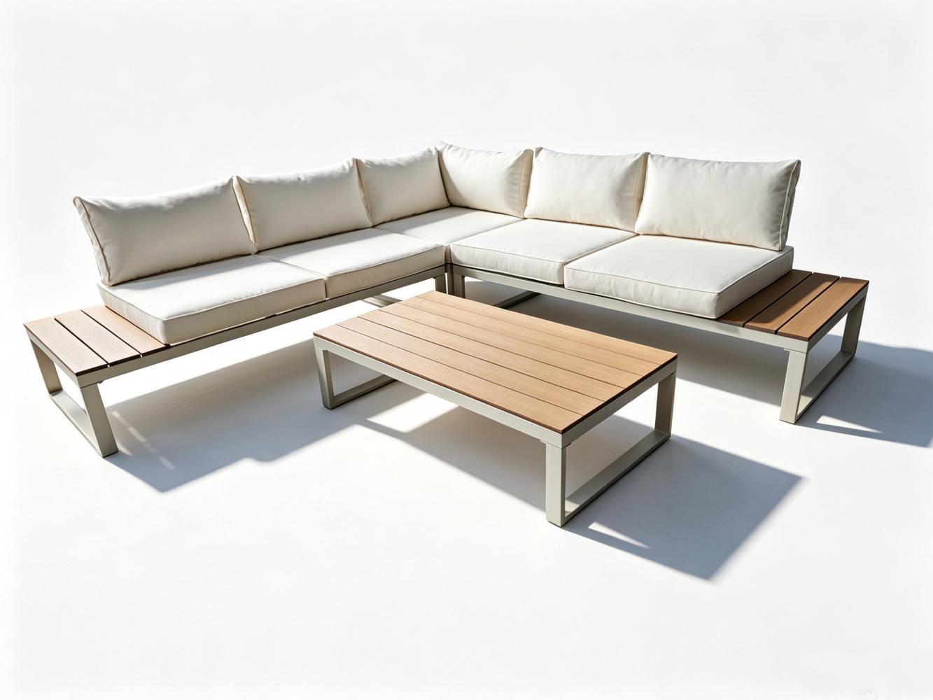 Set de Terraza Amalfi, Beige, con Diseño Inteligente, Minimalista y Funcional