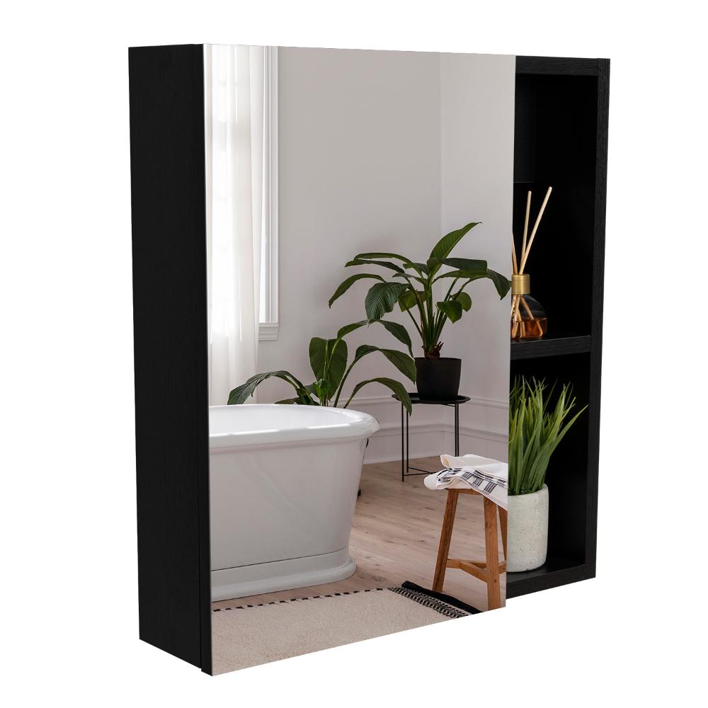Gabinete de Baño Labell, Wengue, con Puerta Espejo y Entrepaños   X2