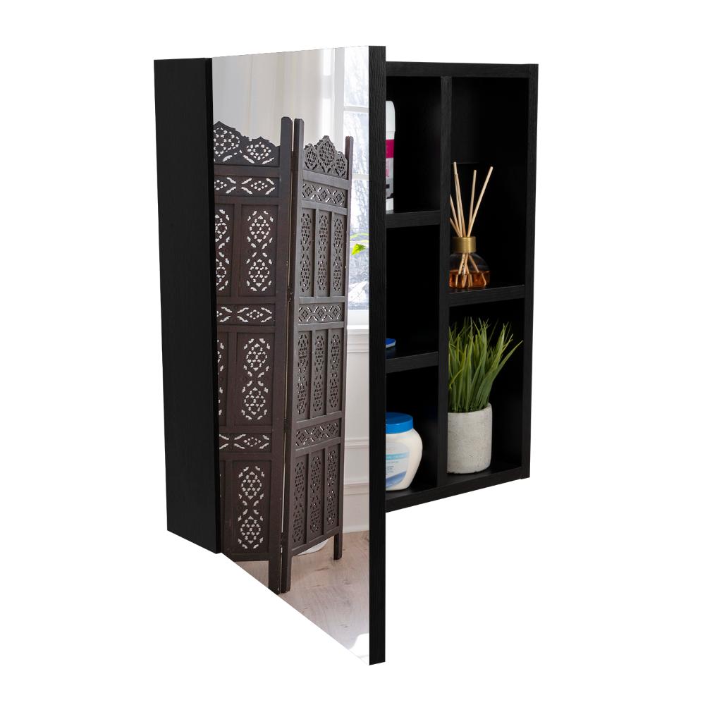 Gabinete de Baño Labell, Wengue, con Puerta Espejo y Entrepaños   X2