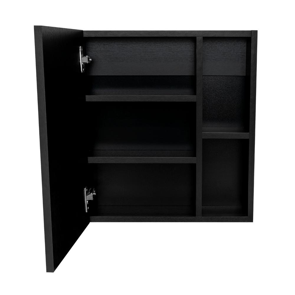 Gabinete de Baño Labell, Wengue, con Puerta Espejo y Entrepaños ZF