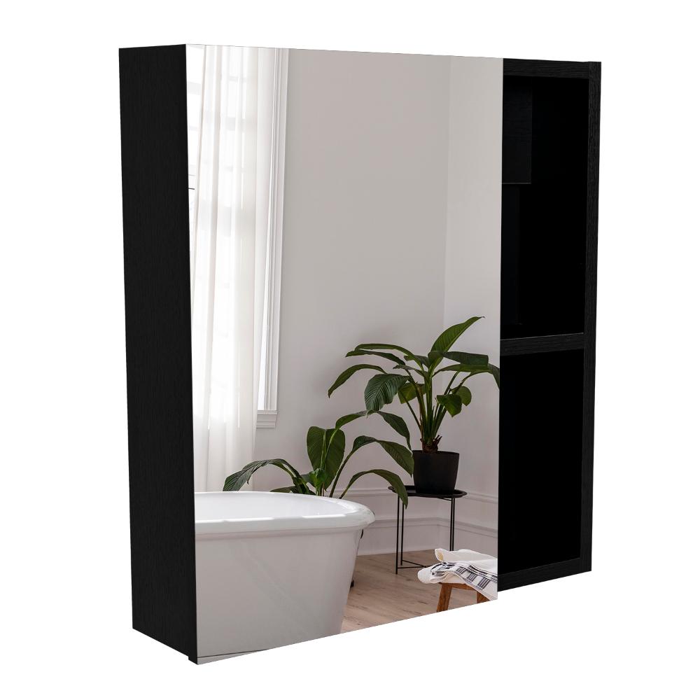 Gabinete de Baño Labell, Wengue, con Puerta Espejo y Entrepaños   X2