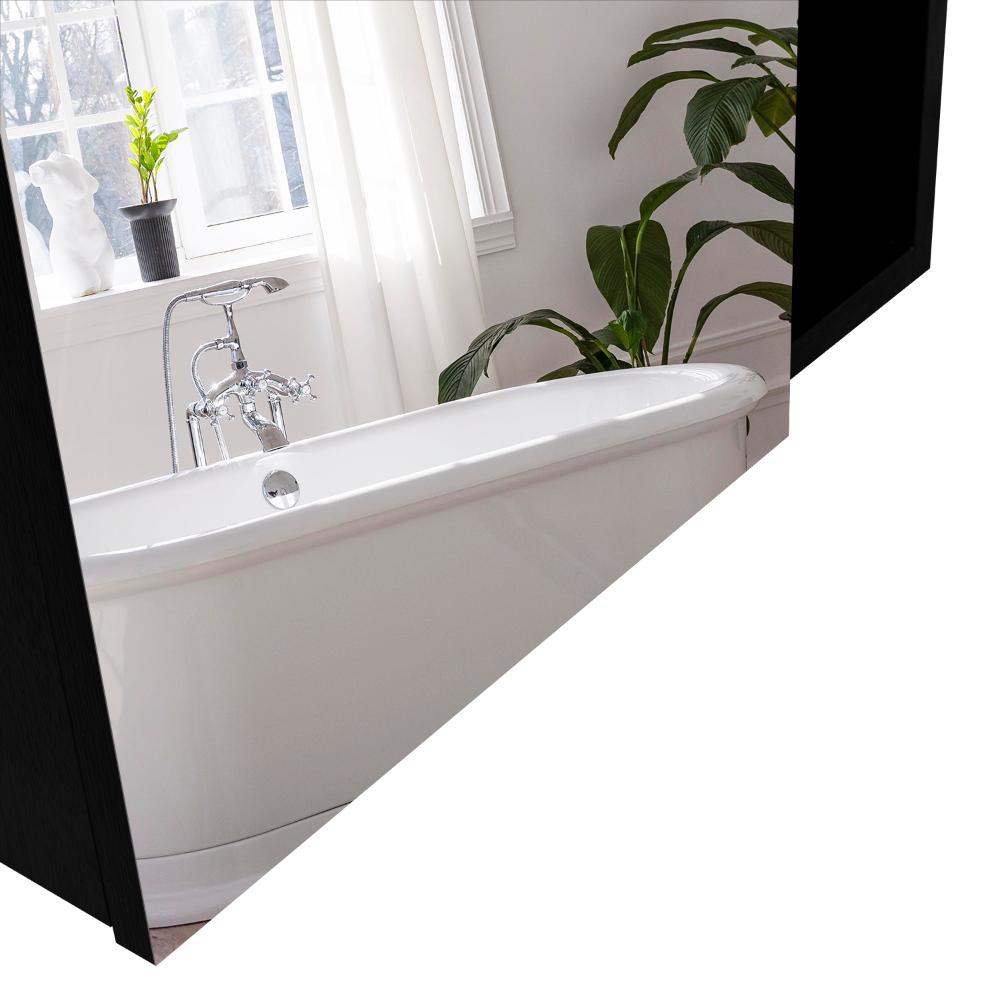 Gabinete de Baño Labell, Wengue, con Puerta Espejo y Entrepaños   X2