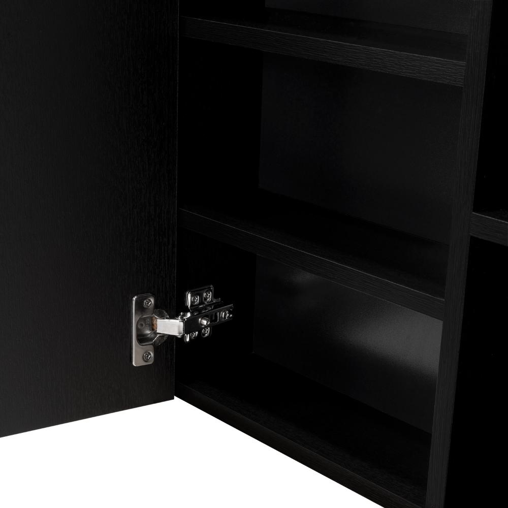 Gabinete de Baño Labell, Wengue, con Puerta Espejo y Entrepaños ZF