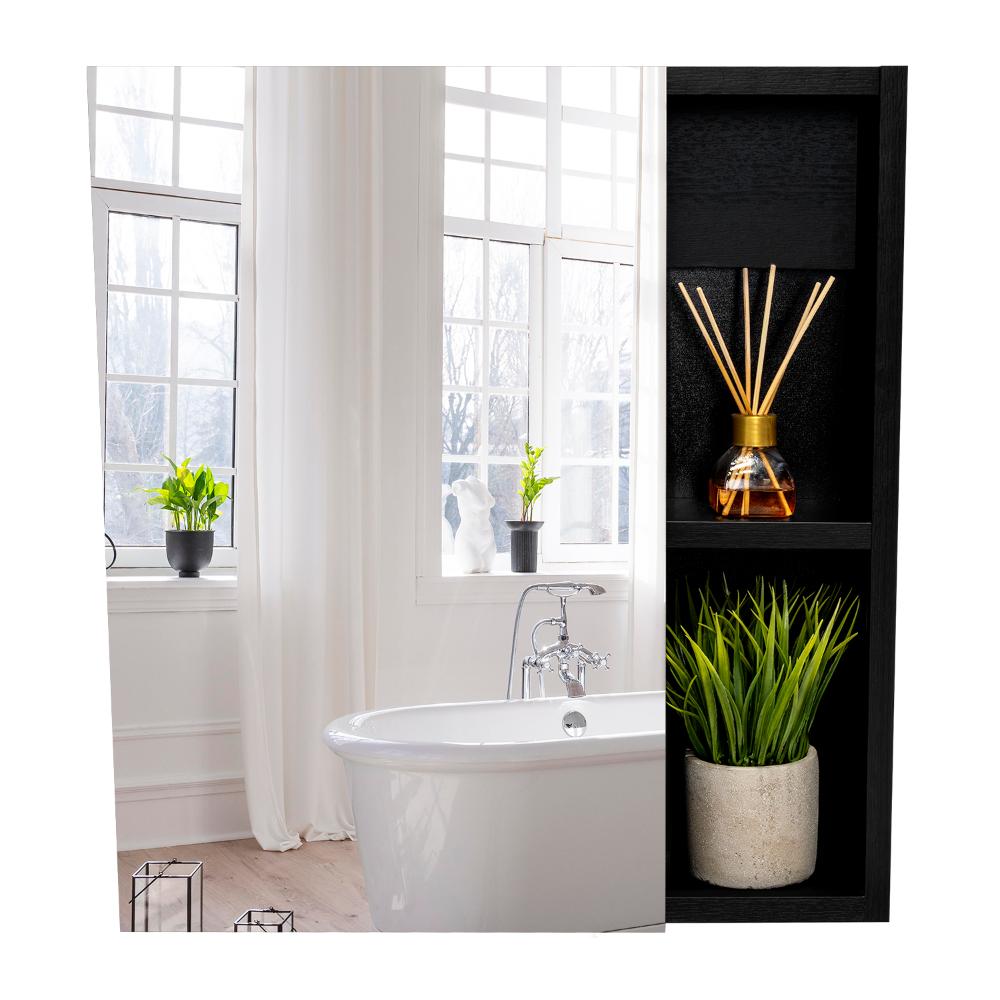 Gabinete de Baño Labell, Wengue, con Puerta Espejo y Entrepaños   X2