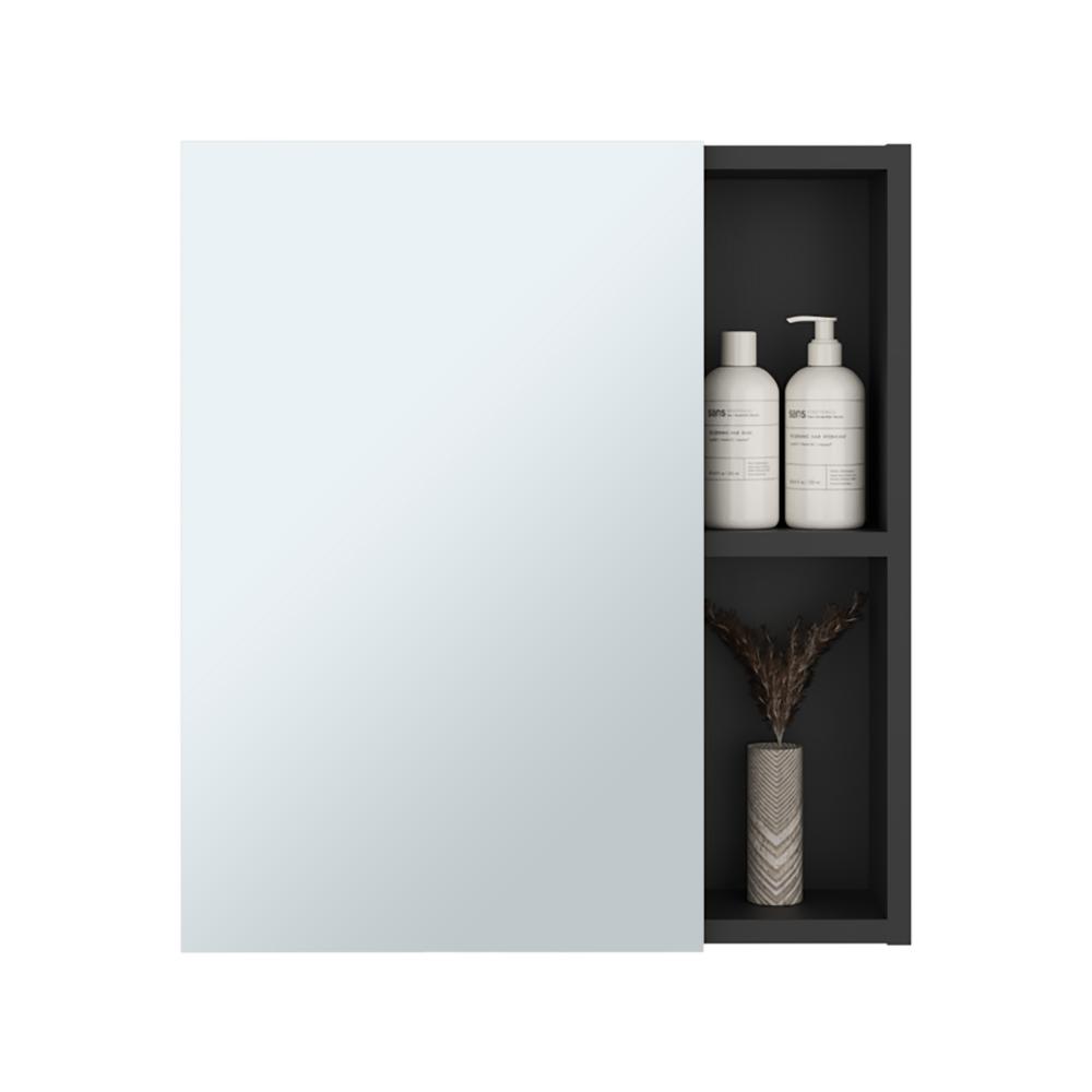 Gabinete de Baño Labell, Wengue, con Puerta Espejo y Entrepaños