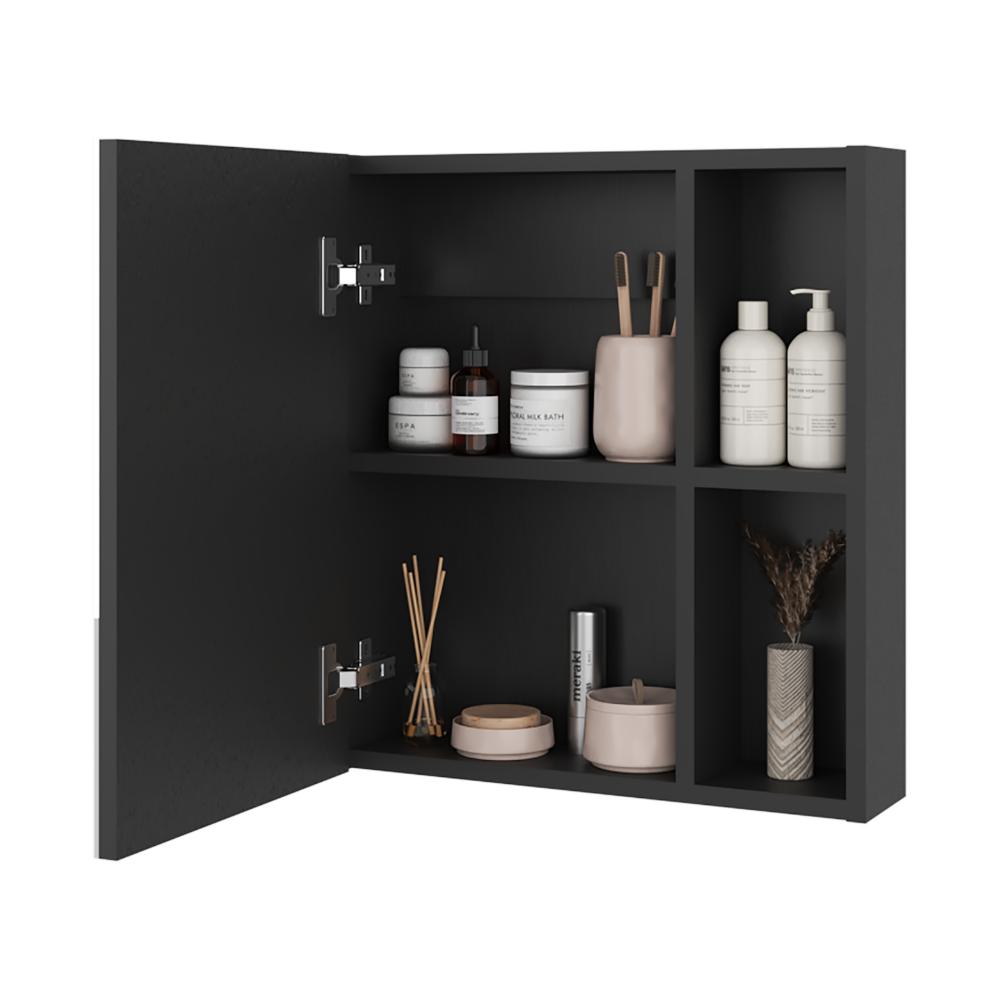 Gabinete de Baño Labell, Wengue, con Puerta Espejo y Entrepaños
