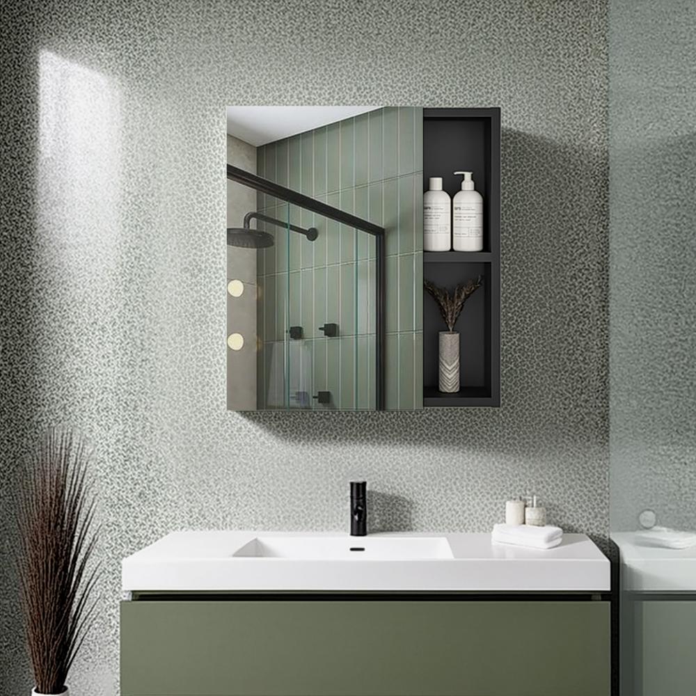 Gabinete de Baño Labell, Wengue, con Puerta Espejo y Entrepaños