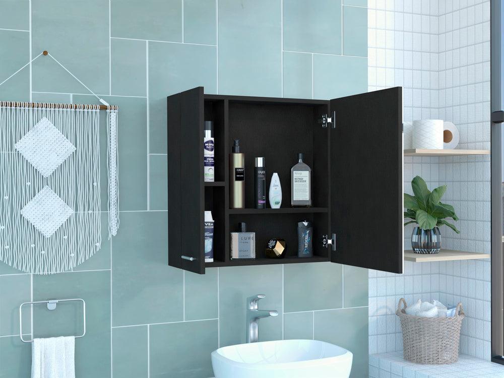 Set de 2 Gabinetes de Baño Depp, Wengue, con Puerta Espejo Biselado y Dos Entrepaños ZF