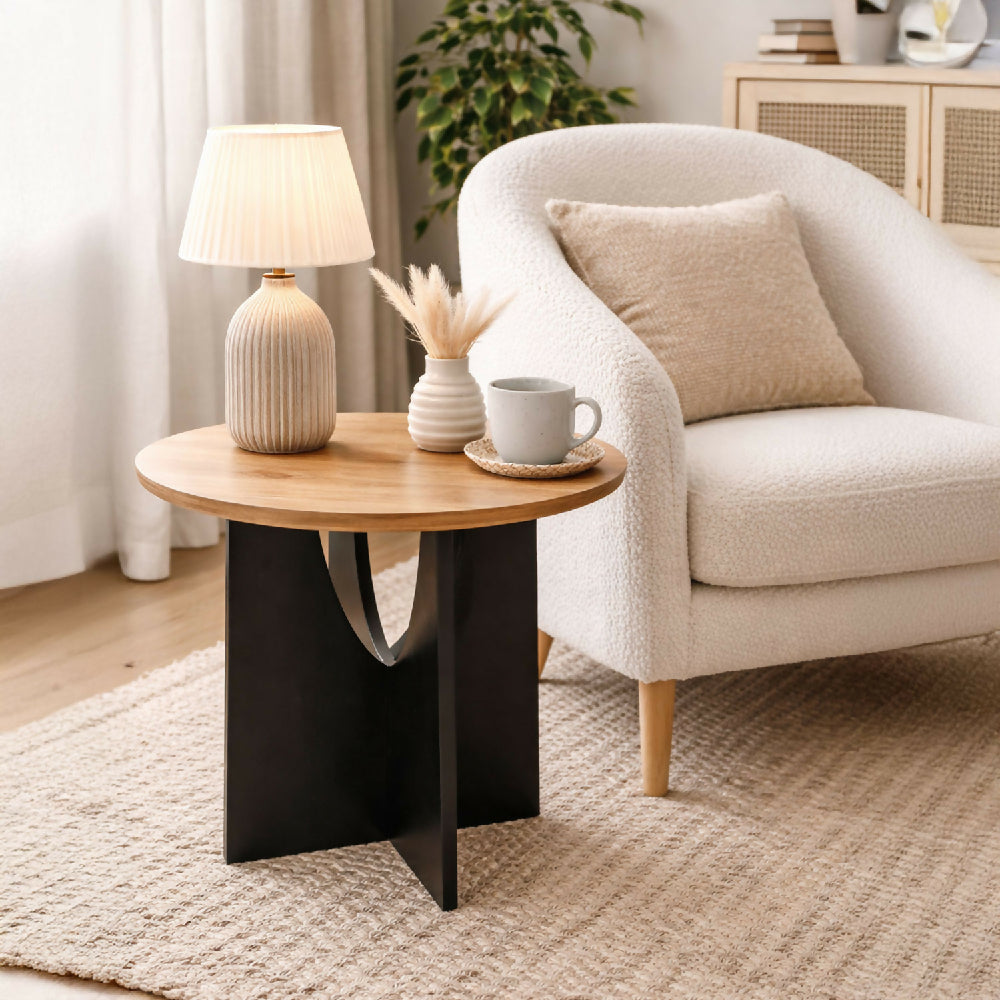 Mesa Auxiliar Viña Madera Natural + Negro