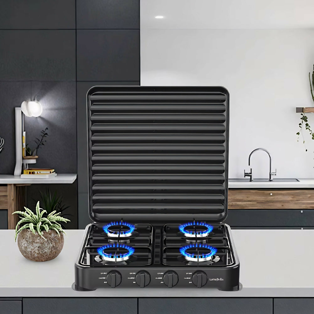 Estufa De Mesa A Gas Sokany 4 Puestos De Acero Inoxidable