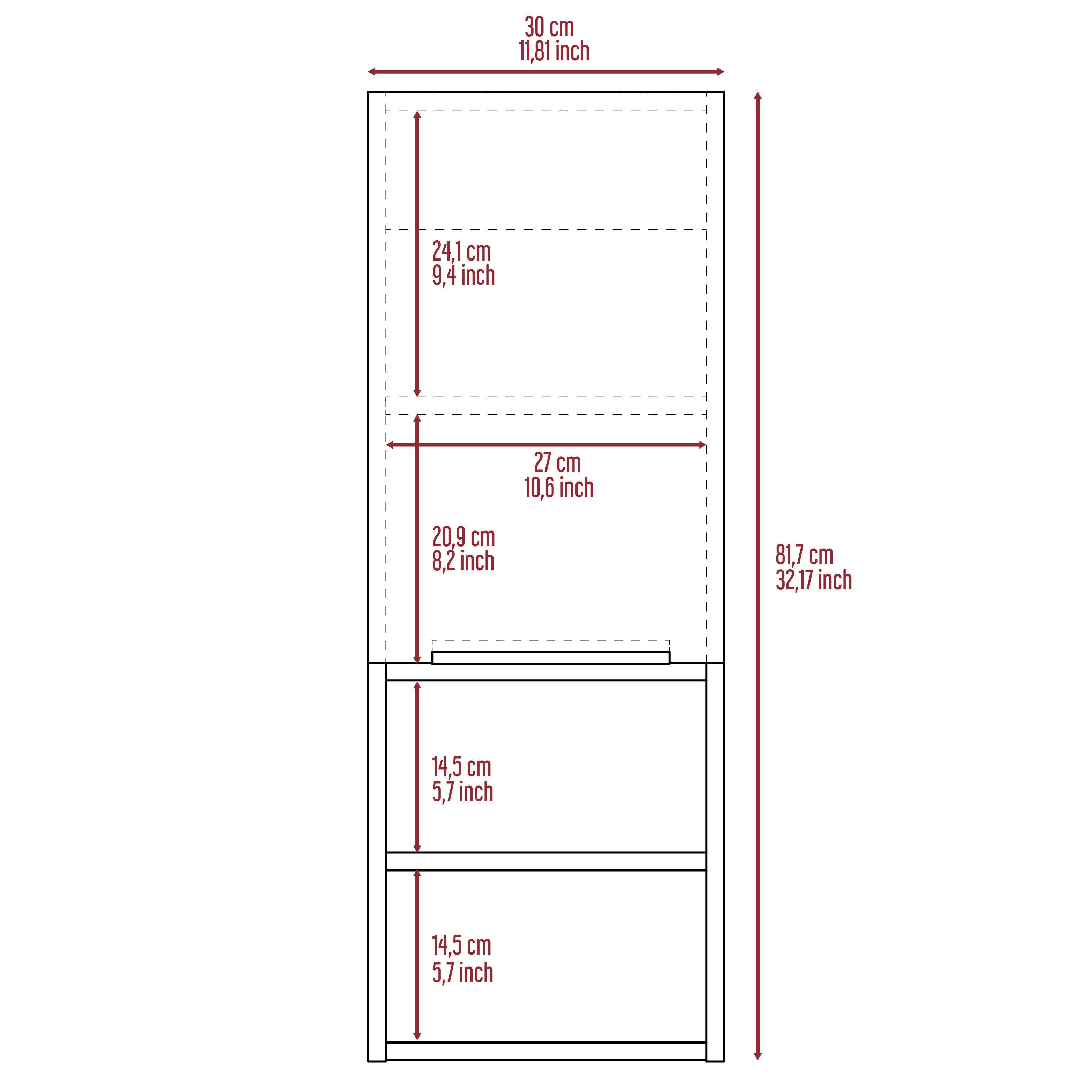 Set de 2 Gabinetes de Baño Real, Gris, con Tres Entrepaños ZF
