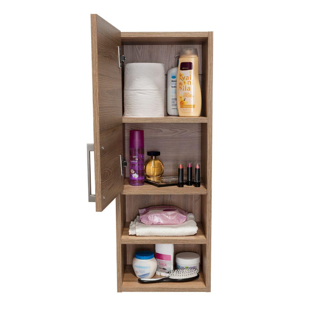 Set de 2 Gabinetes de Baño Apolis, Fresno Europeo, con Espacio para Guardar Objetos de Aseo Personal