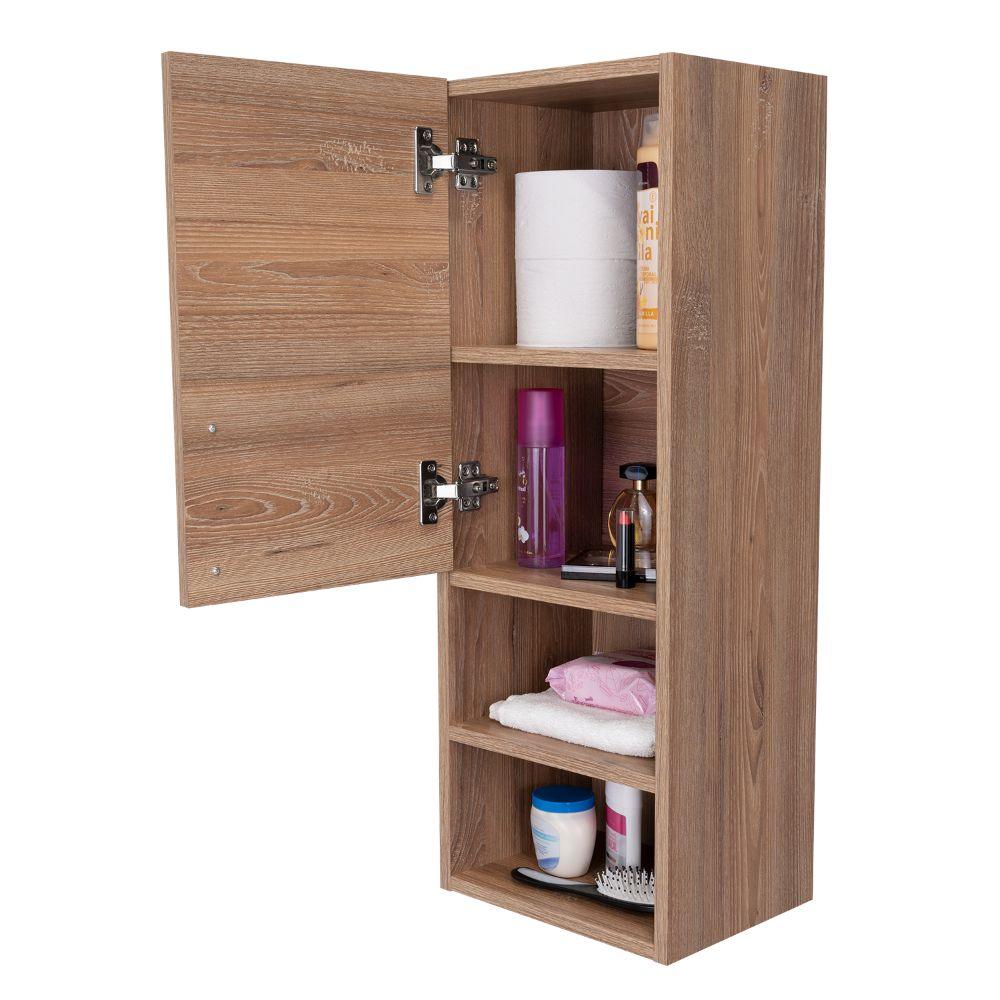Set de 2 Gabinetes de Baño Apolis, Fresno Europeo, con Espacio para Guardar Objetos de Aseo Personal