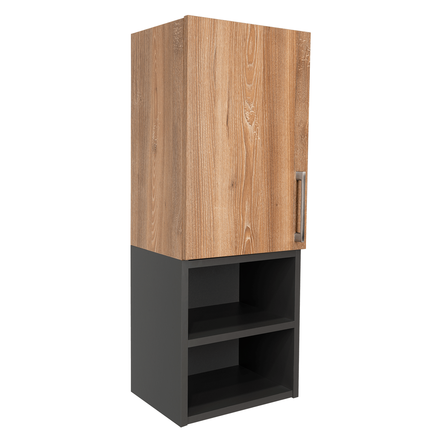 Gabinete de Baño Oporto, Miel y Plata Oscuro, con Espacio Para Guardar Objetos de Aseo Personal - VIRTUAL MUEBLES
