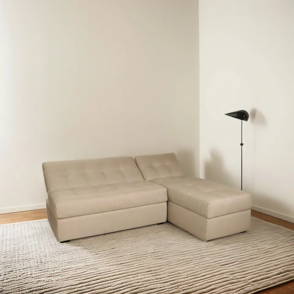 Sofá Cama Angela En L Con Brazos Antifluidos Beige