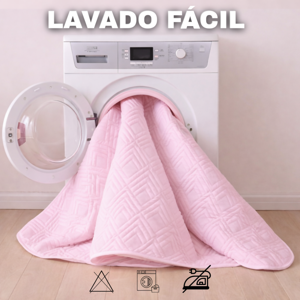 Protector colchon sencillo acolchado rosado 100x190cm