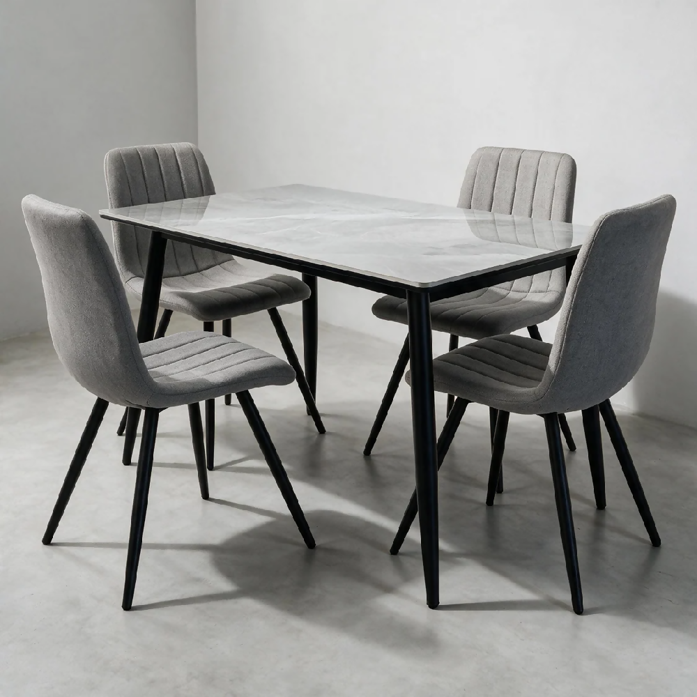Comedor piedra sinterizada 4 puestos Gris Wencelao