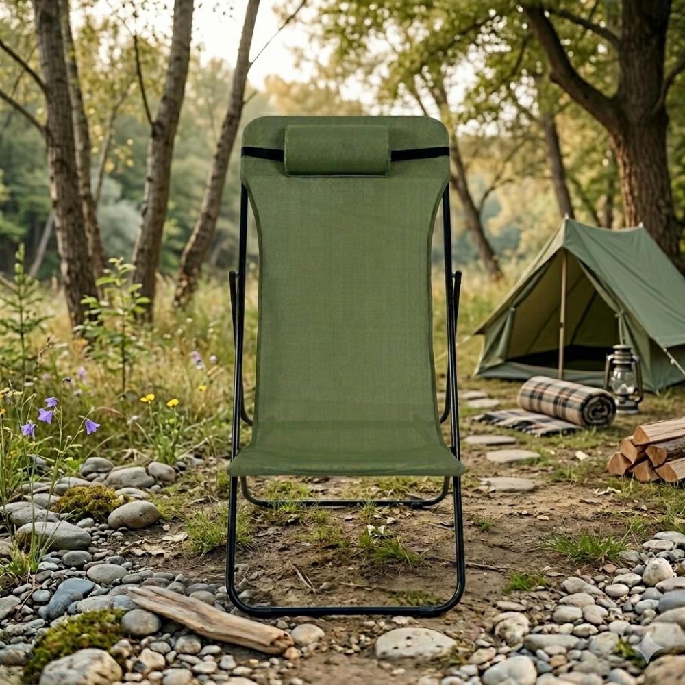 Silla Plegable Reclinable Zambia, Verde, con Tres Posiciones