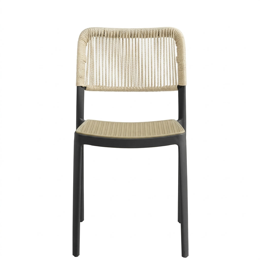 Silla Austin, Color Negro, con Espaldar Tejido, detalle