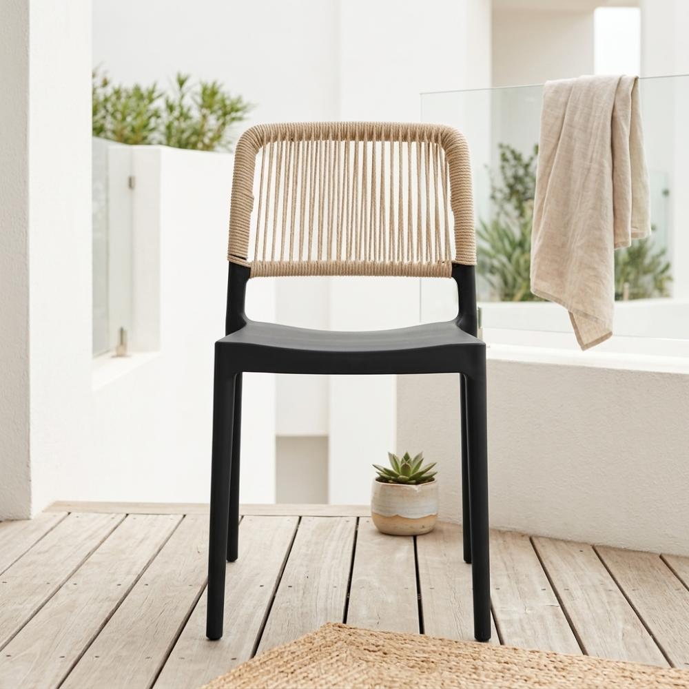 Silla Houston, Color Negro, con Espaldar Tejido