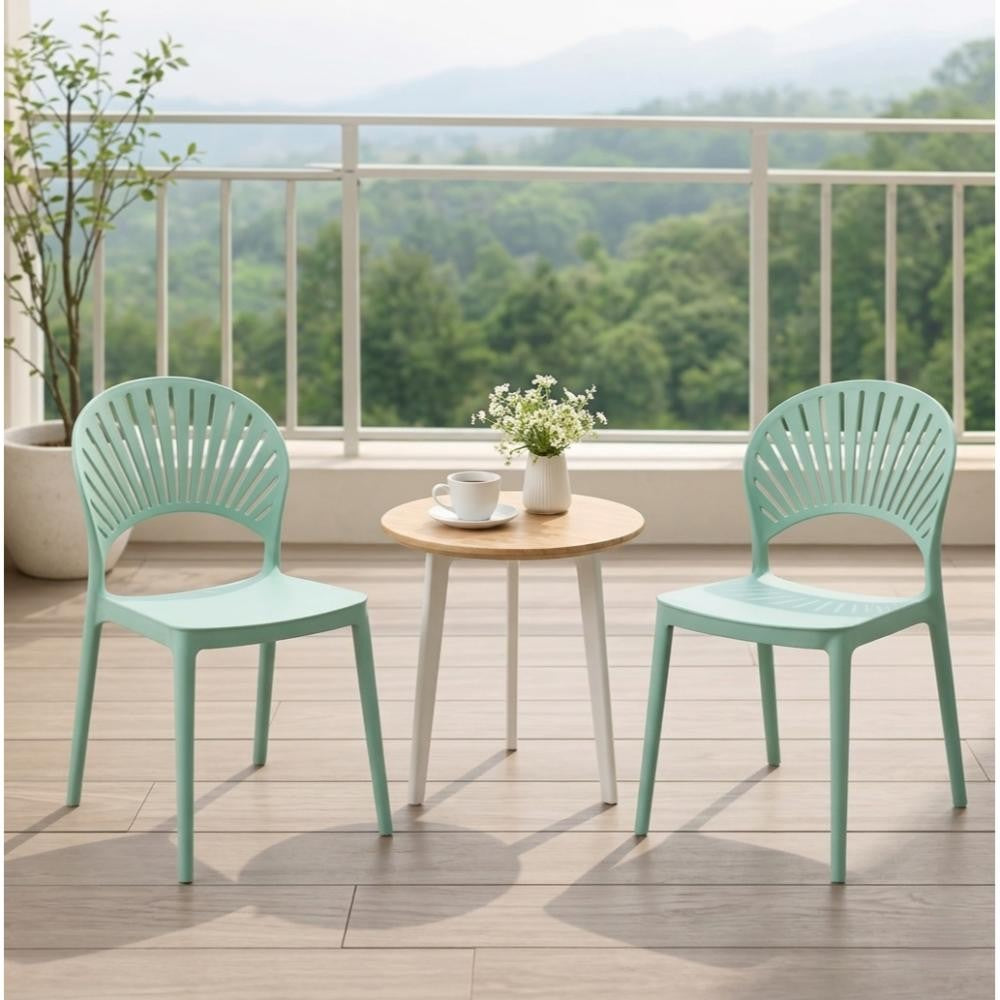 Silla Paraíso, Color Azul Claro, con Espaldar y Diseño Moderno