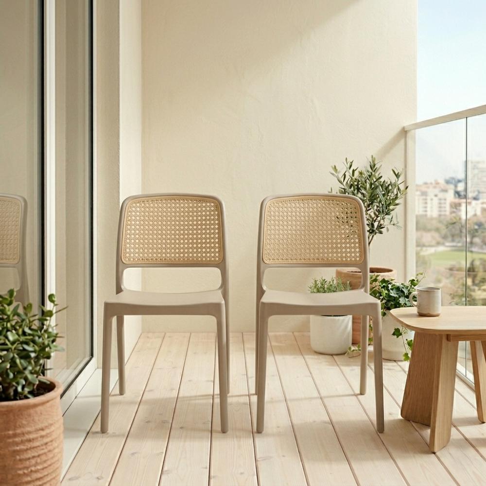 Silla Texas, Color Taupe y Beige, con Espaldar Transpirable