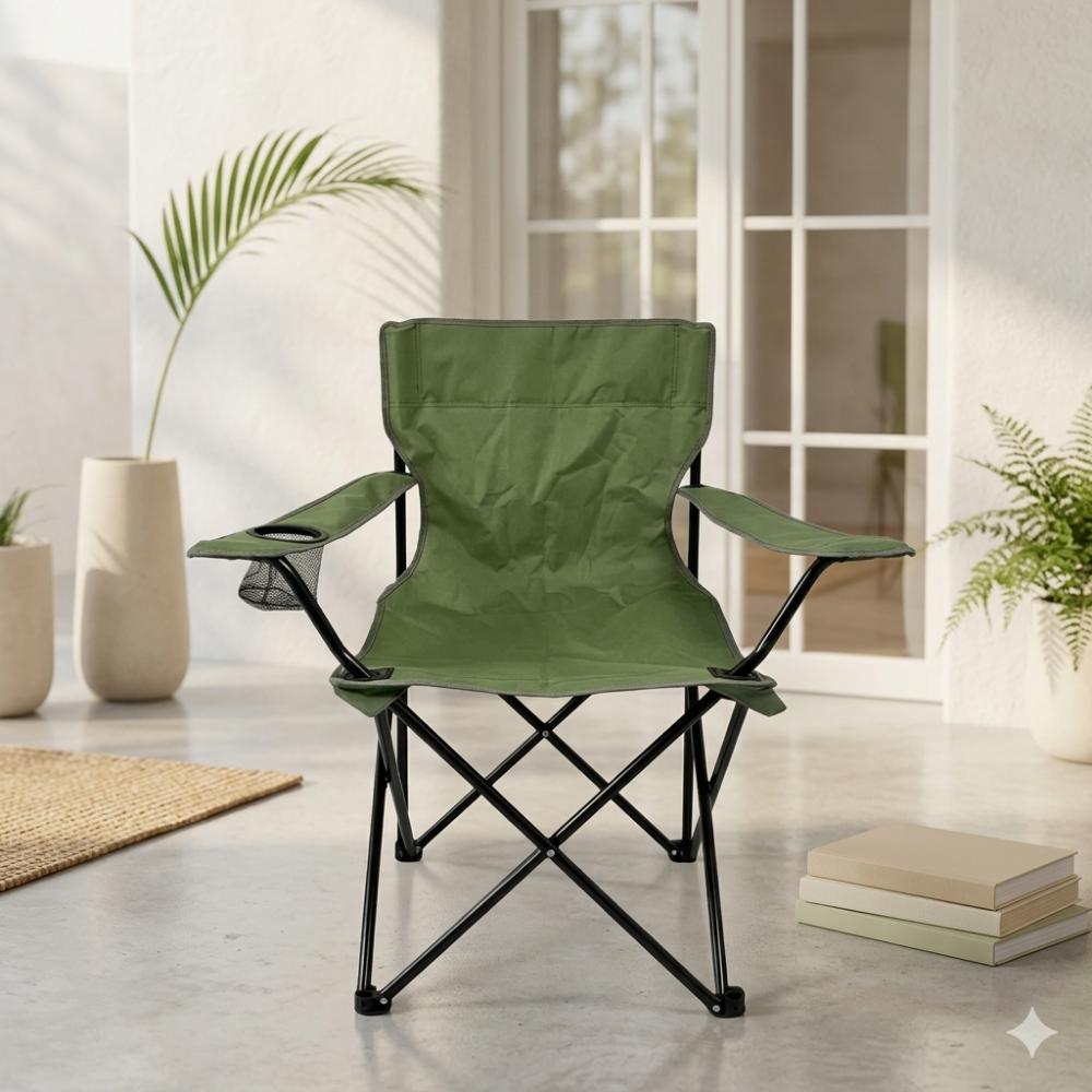 Silla Plegable Camping Tanzania, Verde, con Portavasos