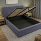 Cama Mecy Lift 160, Gris Oscuro,  con Almacenamiento Hidráulico Tapizada