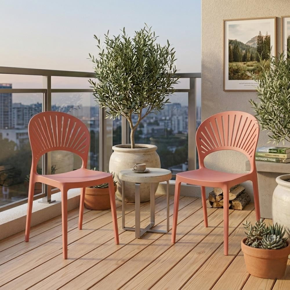 Silla Paraíso, Color Salmón, con Espaldar y Diseño Moderno