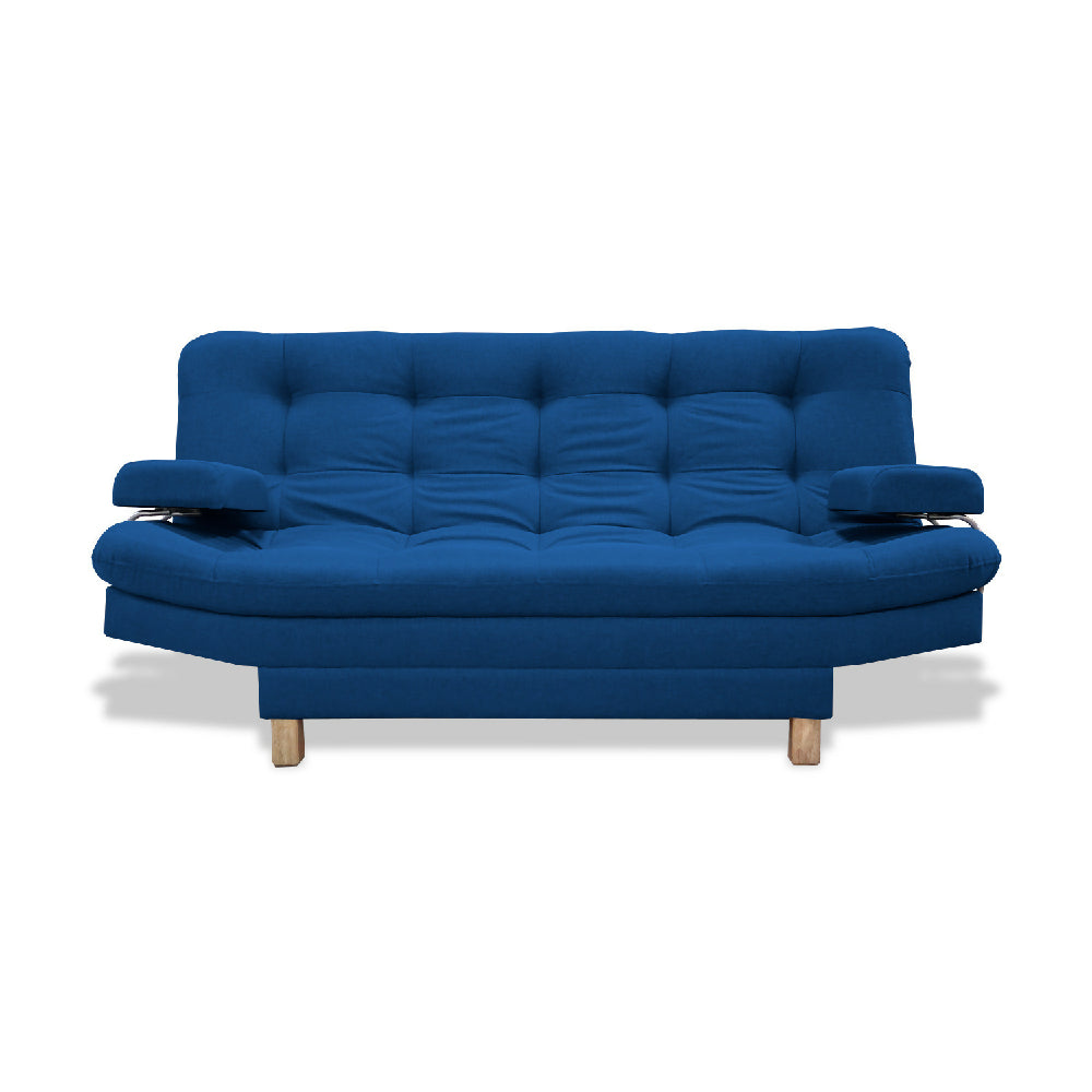 Sofacama Brunner 3 Posiciones Con Brazos extraíbles Azul Petróleo + Cojines Decorativos