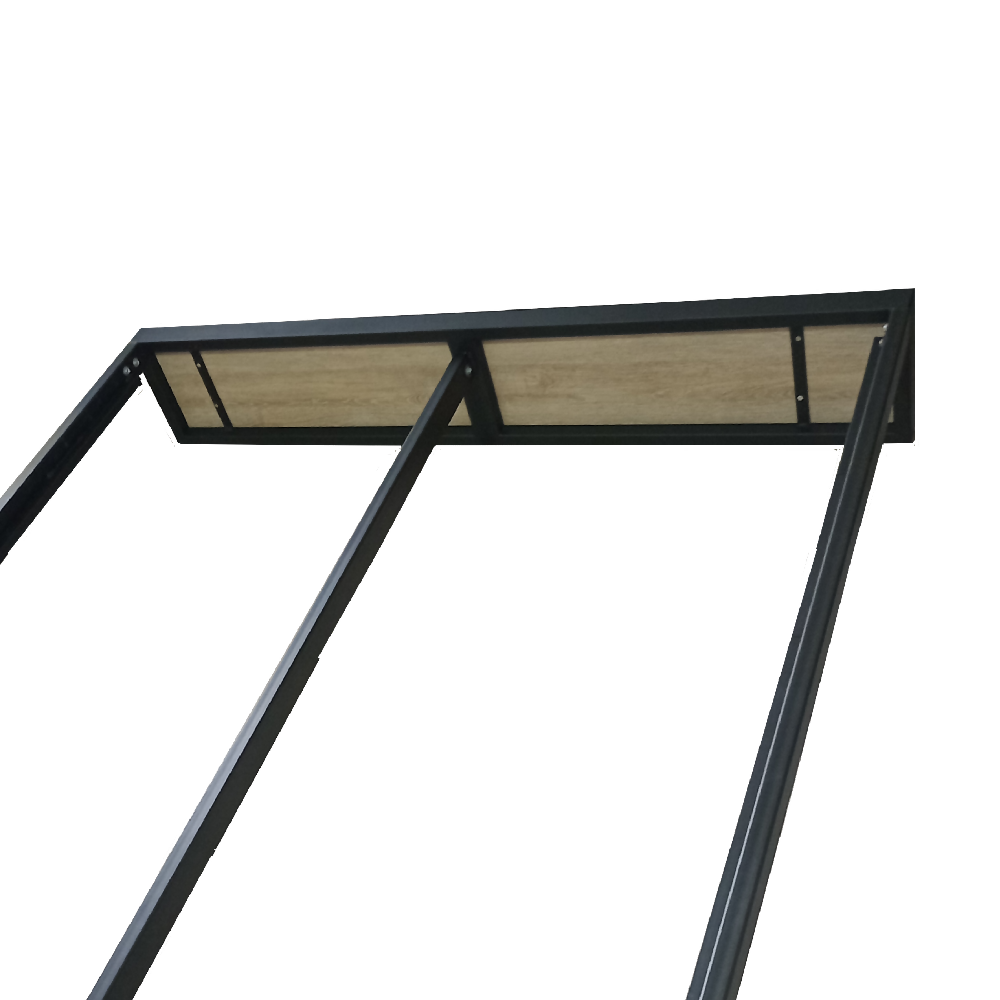 Cama Doble Metal Madera Amatista Cafe 140 x 190 x 24