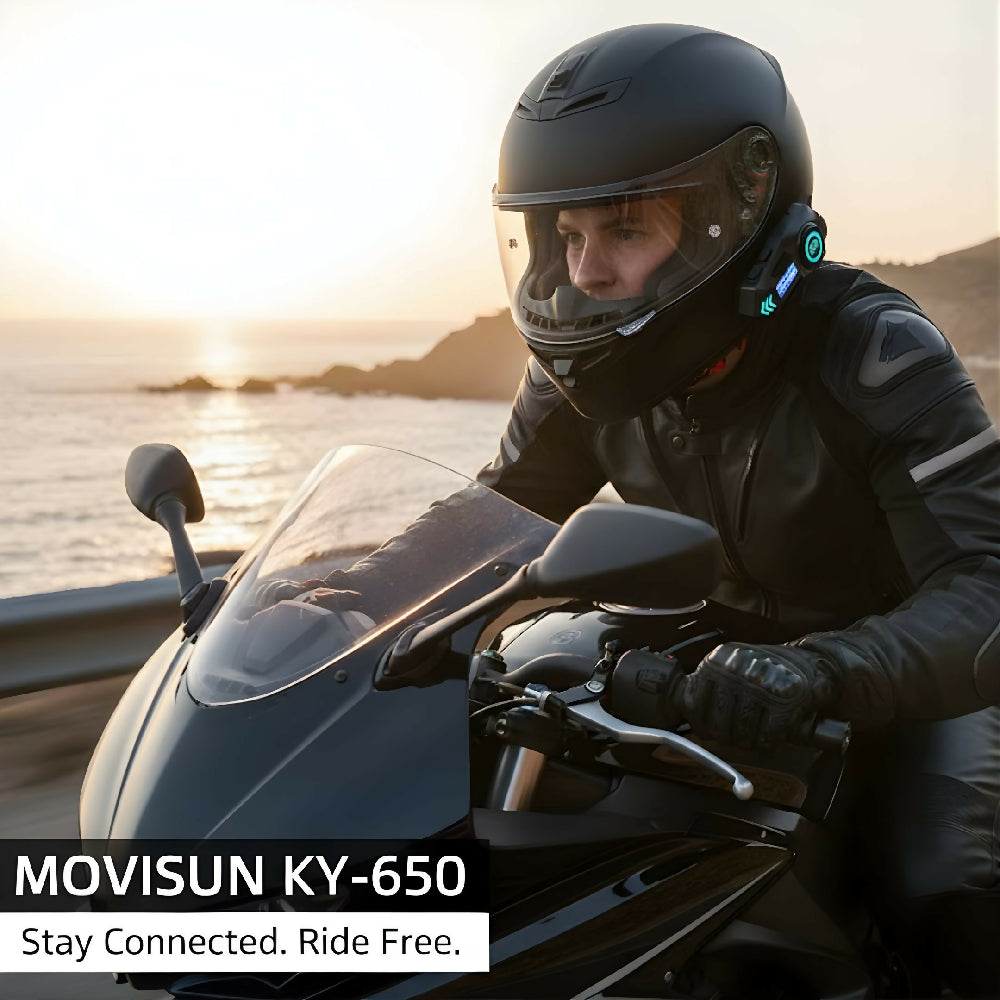 Intercomunicador Movisun Con Pantalla KY-650 Y Bluetooth Para Casco