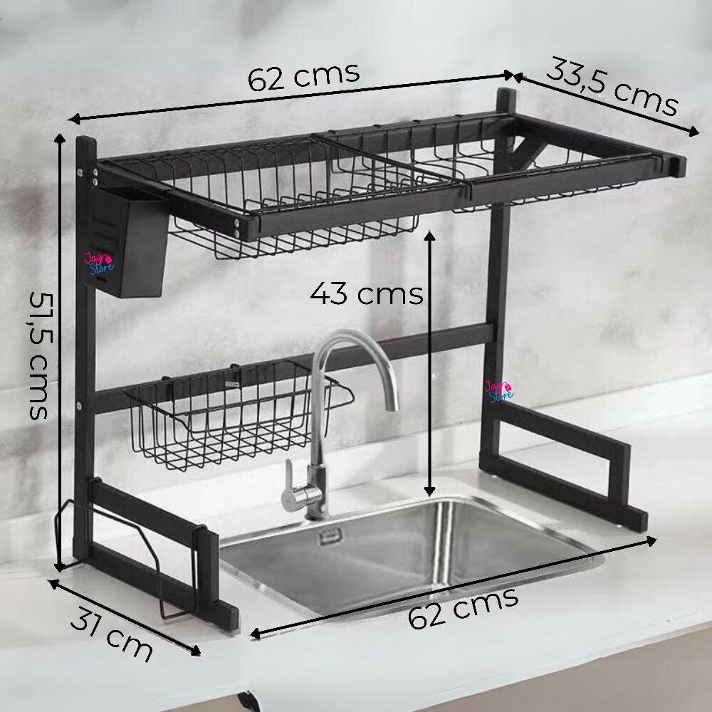 Escurridor Secaplatos Organizador De Loza Estante Cocina 65cm