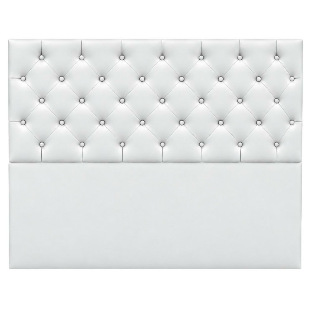Cabecero Semidoble 120x60+55 Rombos Blanco Sintético
