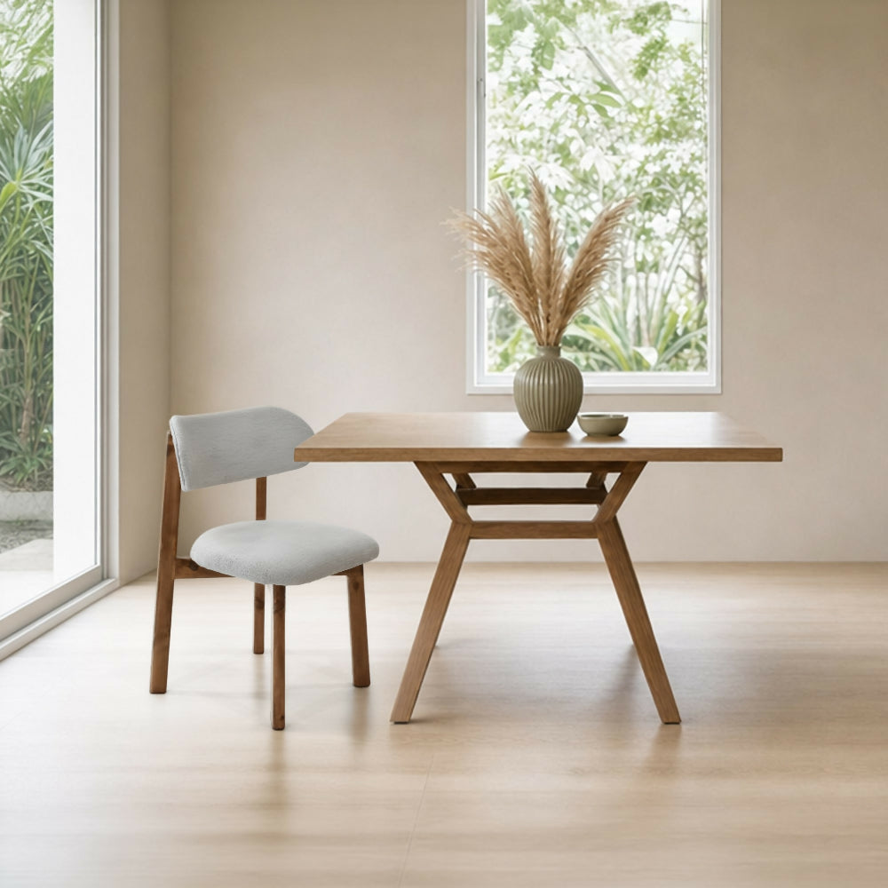 Silla de Comedor Saudi 58x50x82 cm Tela plata